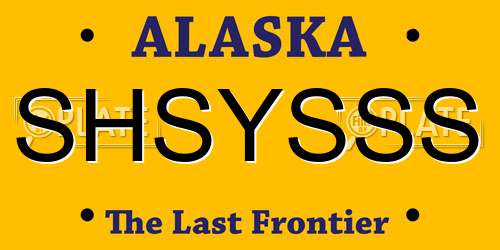 SHSYSSS Alaska License Plate