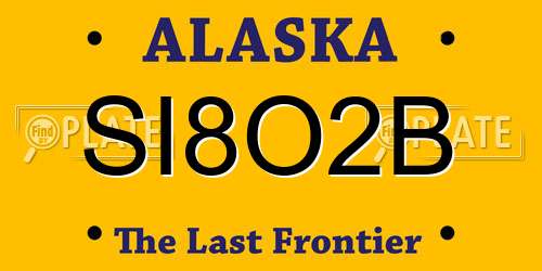 SI8O2B Alaska License Plate