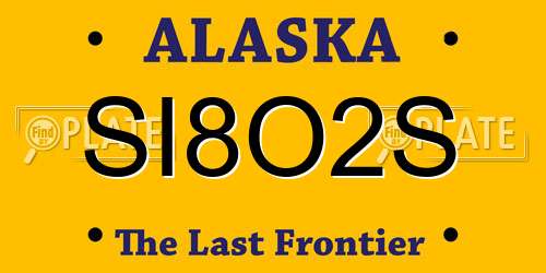 SI8O2S Alaska License Plate