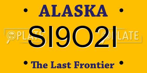 SI9O2I Alaska License Plate