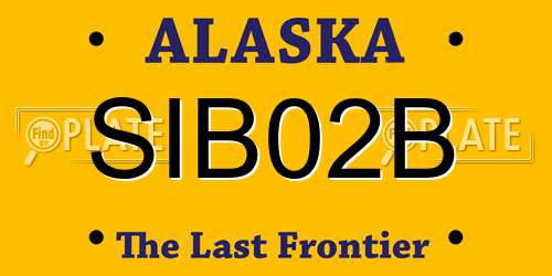SIB02B Alaska License Plate