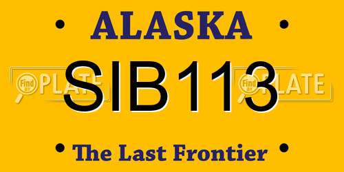 SIB113 Alaska License Plate