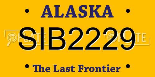 SIB2229 Alaska License Plate