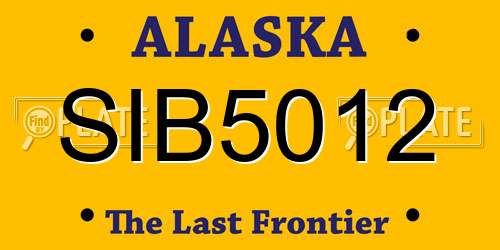 SIB5012 Alaska License Plate