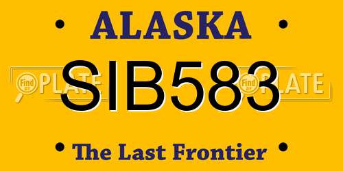 SIB583 Alaska License Plate