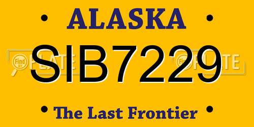 SIB7229 Alaska License Plate