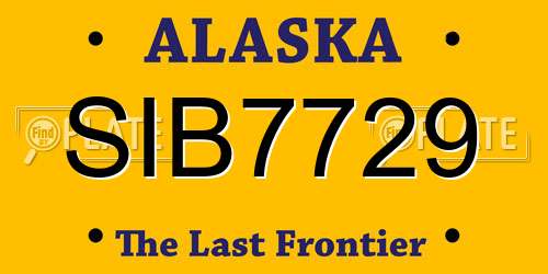 SIB7729 Alaska License Plate