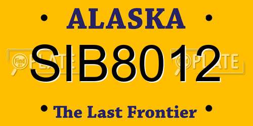 SIB8012 Alaska License Plate