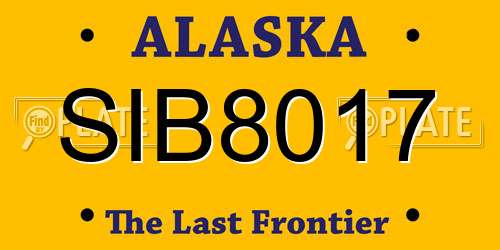 SIB8017 Alaska License Plate