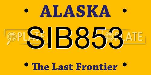 SIB853 Alaska License Plate