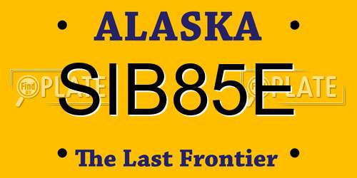 SIB85E Alaska License Plate