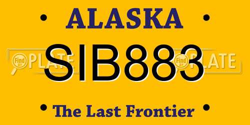 SIB883 Alaska License Plate