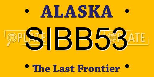 SIBB53 Alaska License Plate