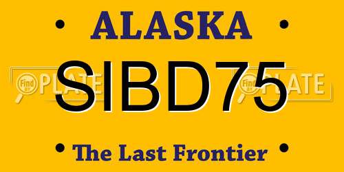 SIBD75 Alaska License Plate