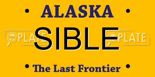 SIBLE Alaska License Plate