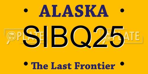 SIBQ25 Alaska License Plate