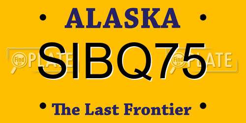 SIBQ75 Alaska License Plate