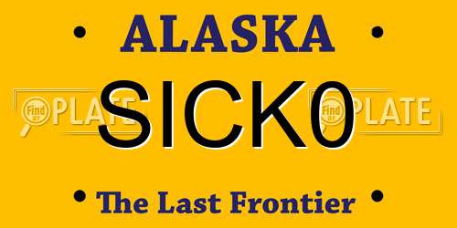 SICK0 Alaska License Plate