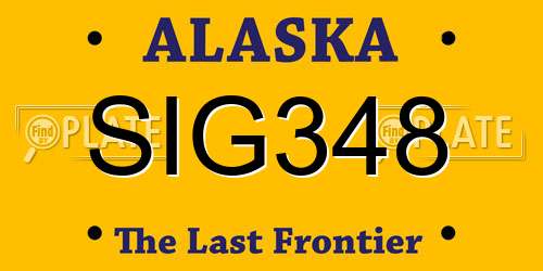 SIG348 Alaska License Plate