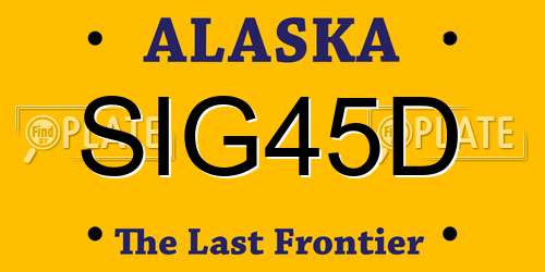 SIG45D Alaska License Plate