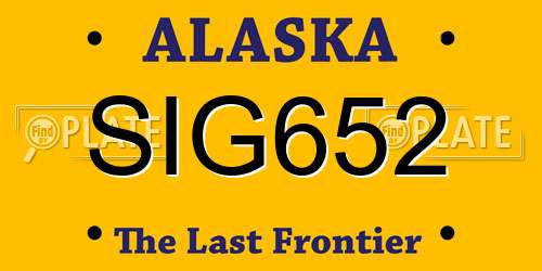 SIG652 Alaska License Plate