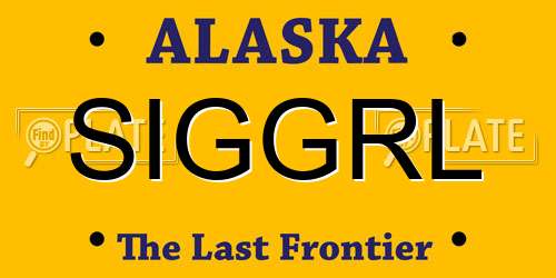 SIGGRL Alaska License Plate