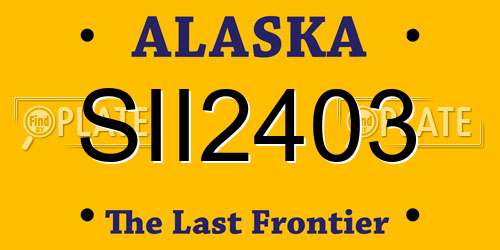 SII2403 Alaska License Plate
