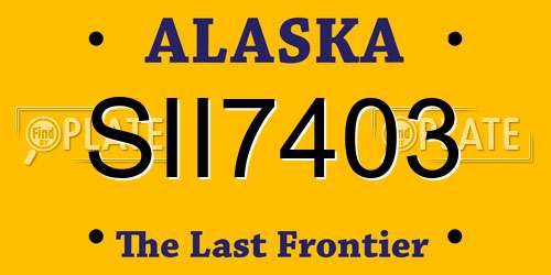 SII7403 Alaska License Plate