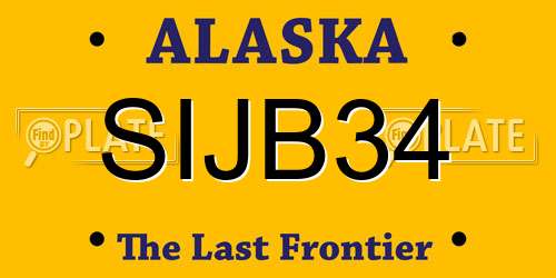SIJB34 Alaska License Plate