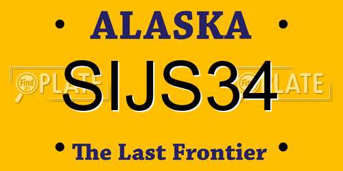SIJS34 Alaska License Plate