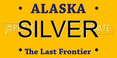 SILVER Alaska License Plate