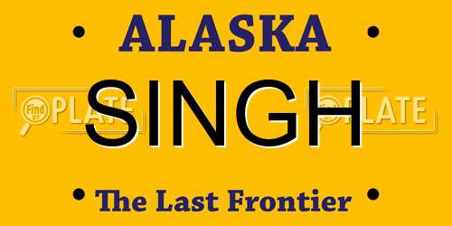 SINGH Alaska License Plate