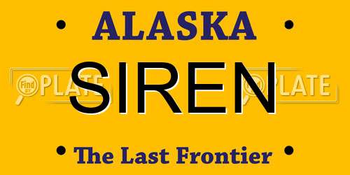 SIREN Alaska License Plate