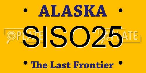 SISO25 Alaska License Plate
