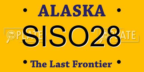 SISO28 Alaska License Plate