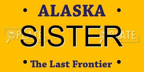 SISTER Alaska License Plate