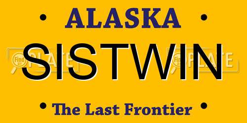 SISTWIN Alaska License Plate