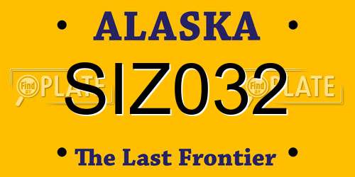 SIZ032 Alaska License Plate