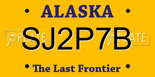 SJ2P7B Alaska License Plate