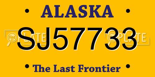 SJ57733 Alaska License Plate