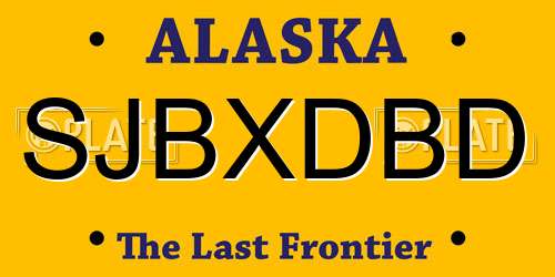SJBXDBD Alaska License Plate