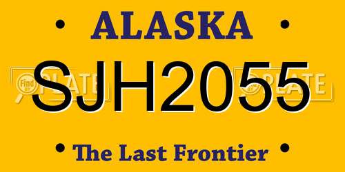 SJH2055 Alaska License Plate