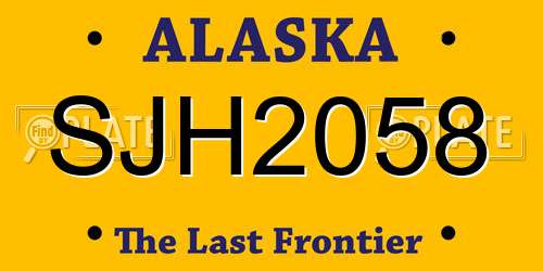 SJH2058 Alaska License Plate
