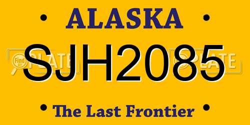 SJH2085 Alaska License Plate