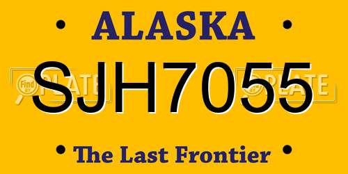SJH7055 Alaska License Plate