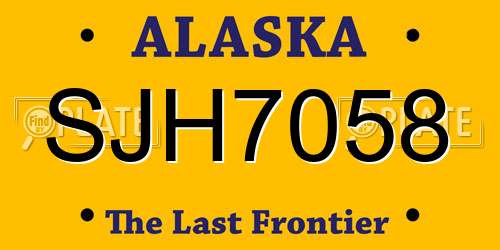 SJH7058 Alaska License Plate