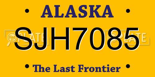 SJH7085 Alaska License Plate