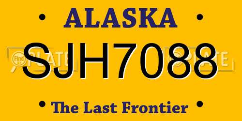 SJH7088 Alaska License Plate