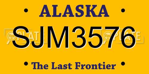 SJM3576 Alaska License Plate