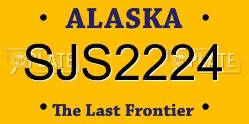 SJS2224 Alaska License Plate